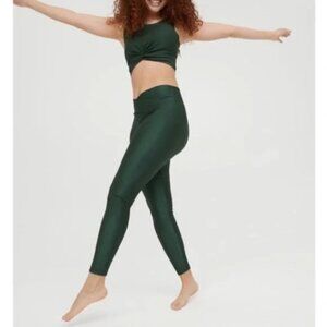 Offline by Aerie Size XL Green Ribbed Crossover Waist High Rise 7/8 Leggings